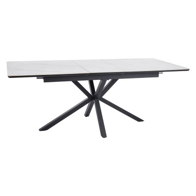 Стол обеденный SIGNAL LOGAN Ceramic белый/черный мат 160-200/90